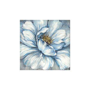 Artful Flower Blooms Unframed Canvas Wall Art 16" X 16"